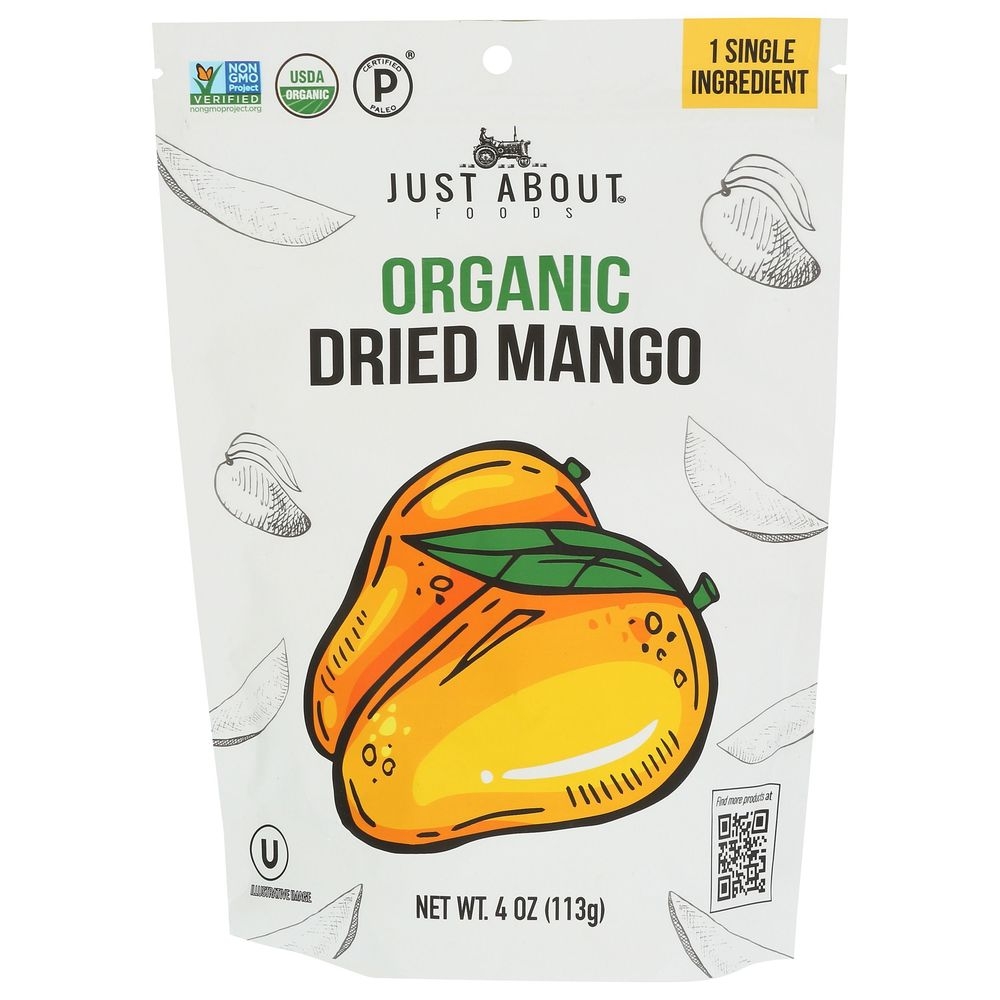 Just About Foods Organic Dried Mango Strips, 4 Ounce -- 6 per case