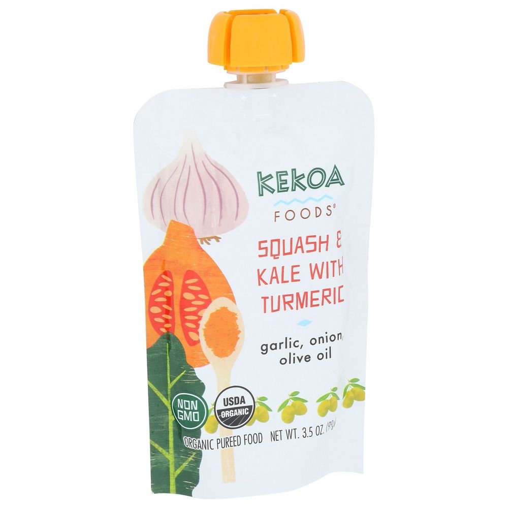 Kekoa Organic Squash and Kale With Turmeric Pureed Baby Food, 3.5 Ounce -- 6 per case