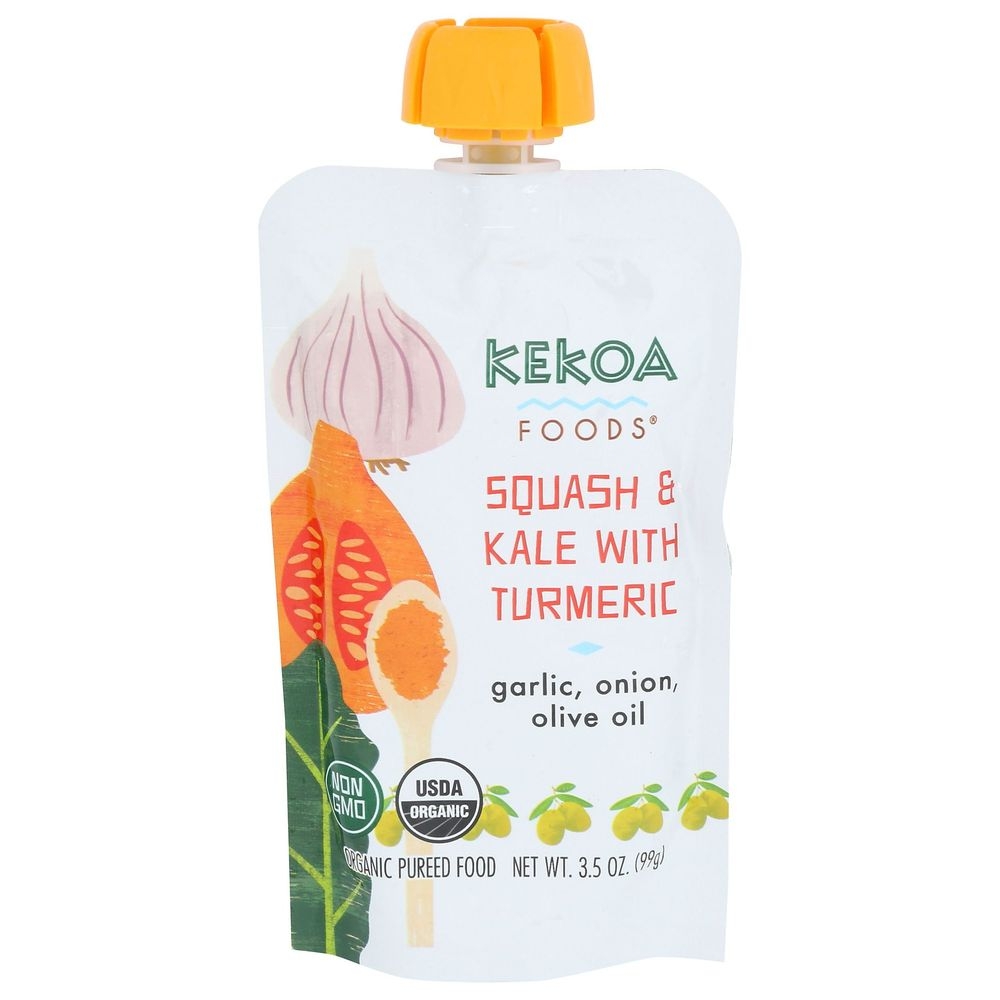 Kekoa Organic Squash and Kale With Turmeric Pureed Baby Food, 3.5 Ounce -- 6 per case