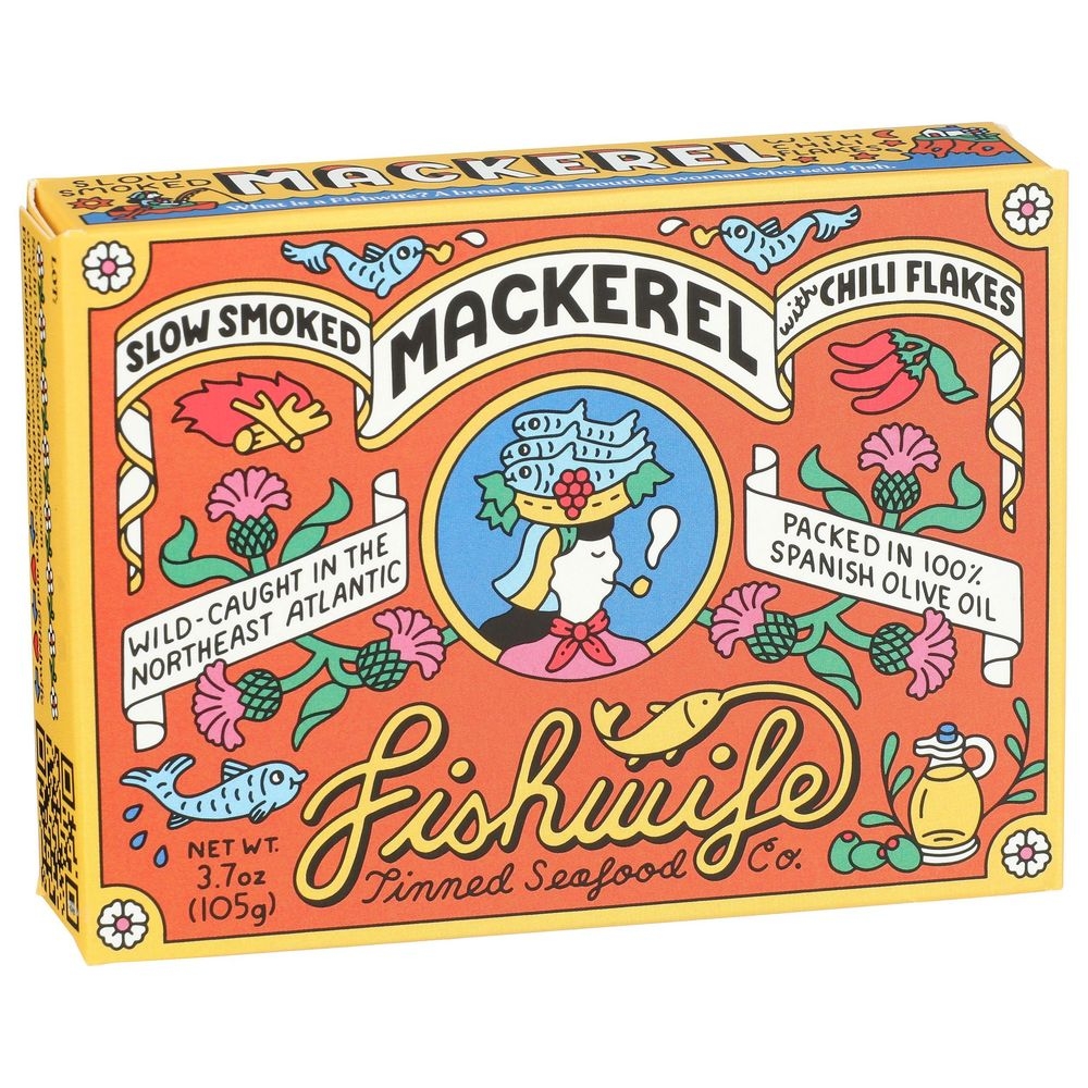 Fishwife Slow-Smoked Mackerel with Chili Flakes, 3.7 Ounce -- 12 per case