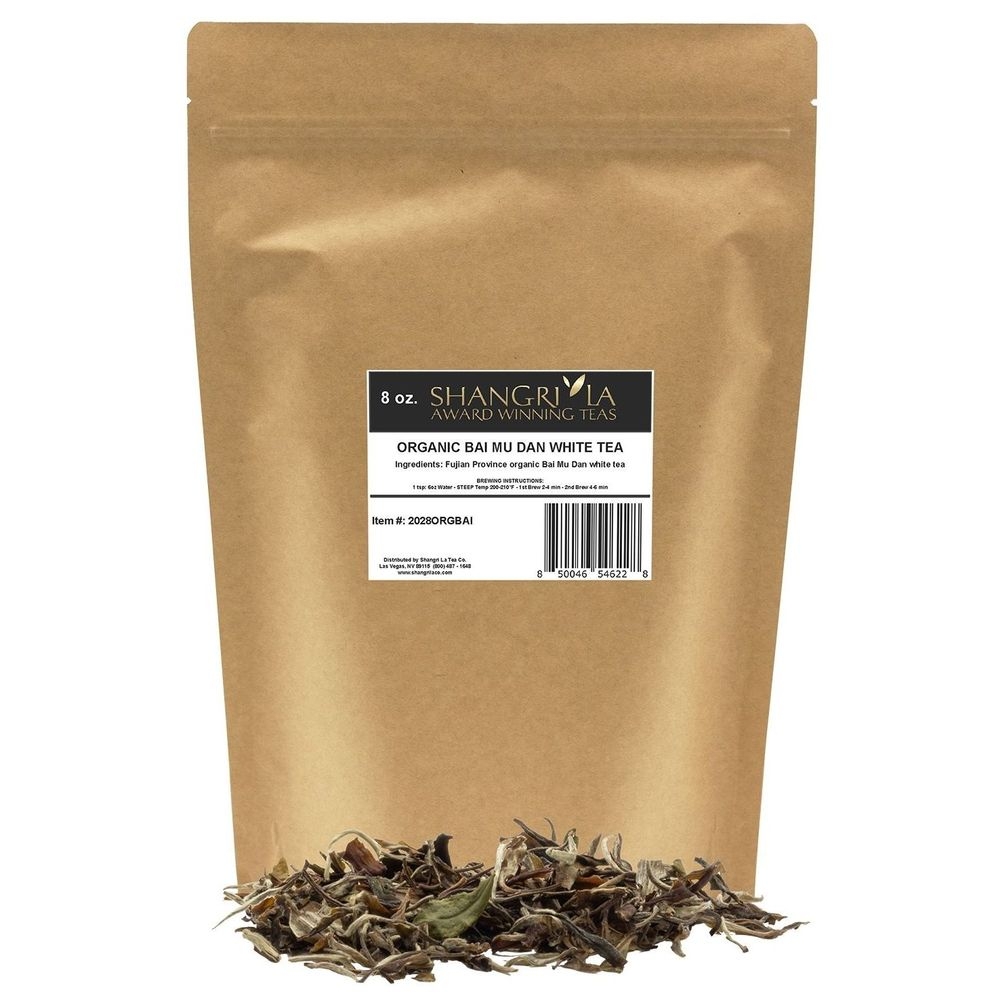 Shangri La Organic Loose Leaf Bai Mu Dan White Tea, 8 Ounce