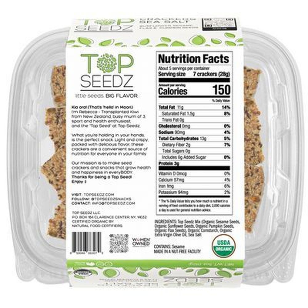 Top Seedz Organic Sea Salt Crackers, 5 Ounce -- 12 per case