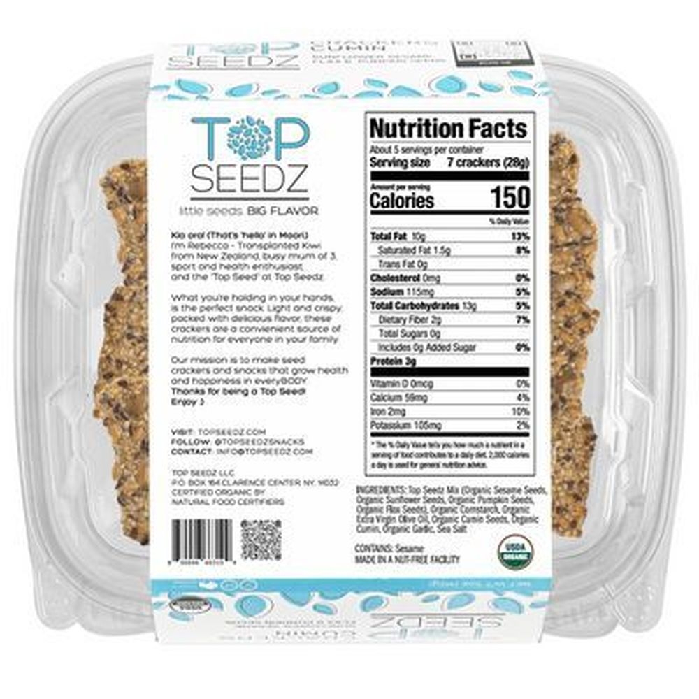 Top Seedz Organic Cumin Crackers, 5 Ounce -- 12 per case