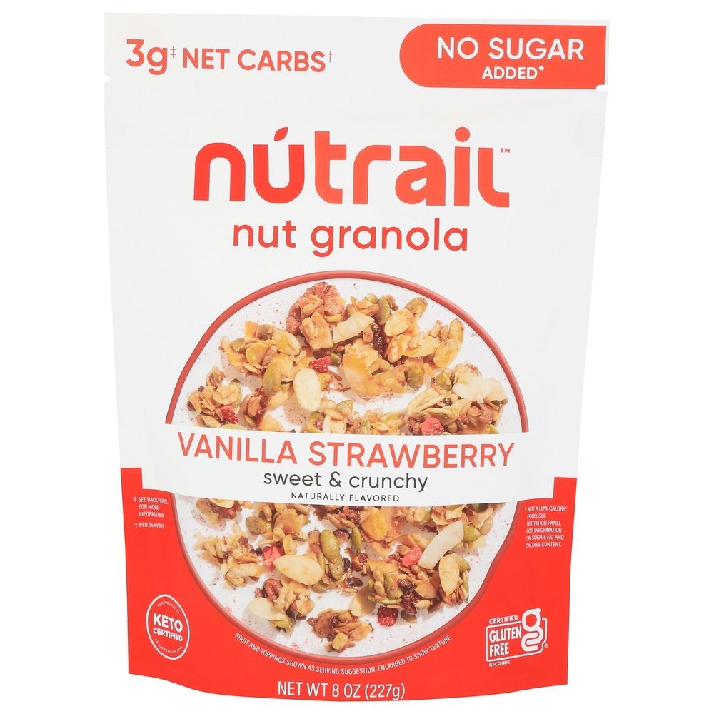Nutrail Keto Vanilla Strawberry Nut Granola, 8 Ounce -- 6 per case