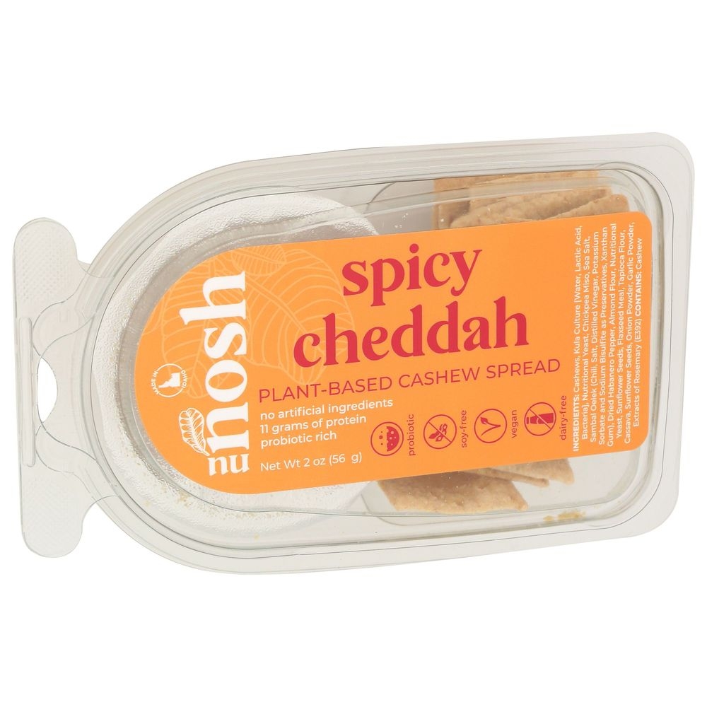 Nosh Spicy Cheddah Cashew Spread with Crackers, 2 Ounce -- 12 per case