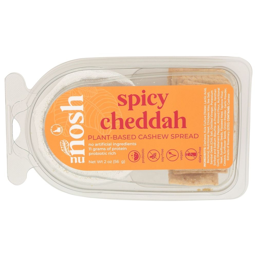Nosh Spicy Cheddah Cashew Spread with Crackers, 2 Ounce -- 12 per case