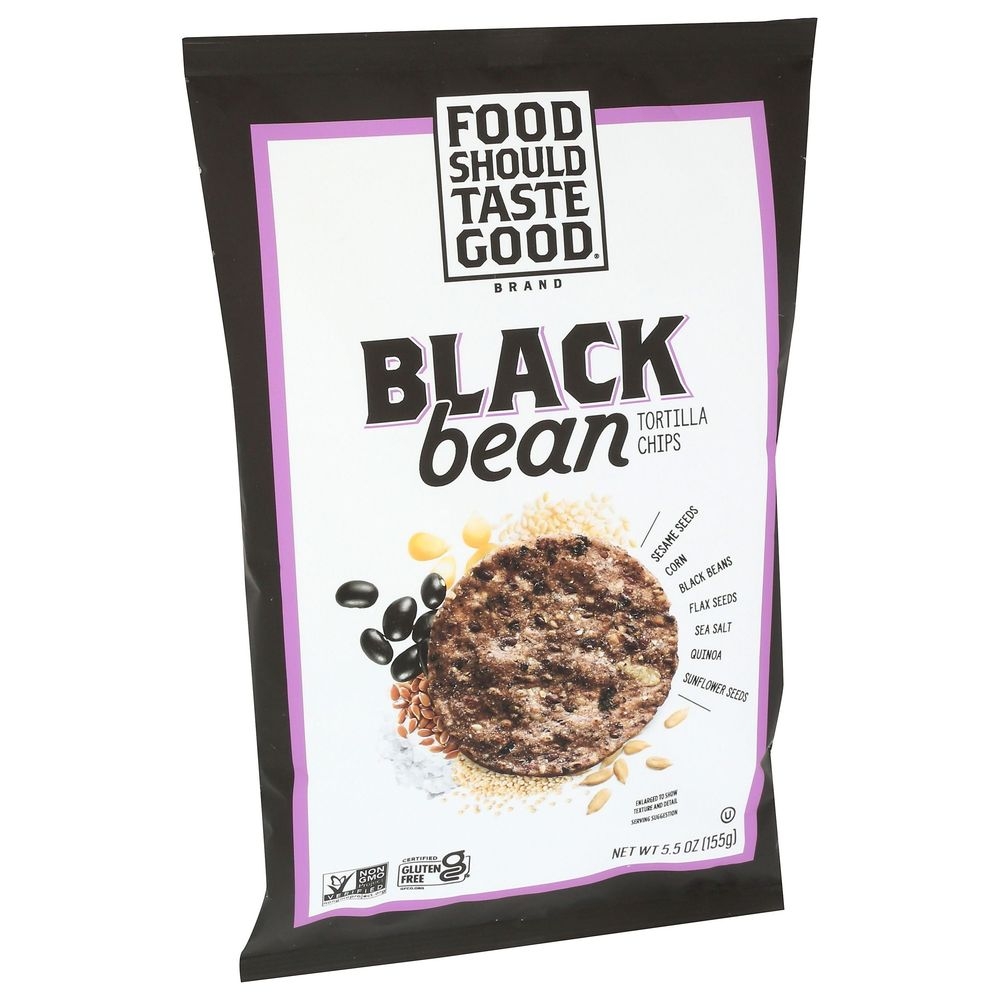 Food Should Taste Good Black Bean Tortilla Chips, 5.5 Ounce -- 12 per case