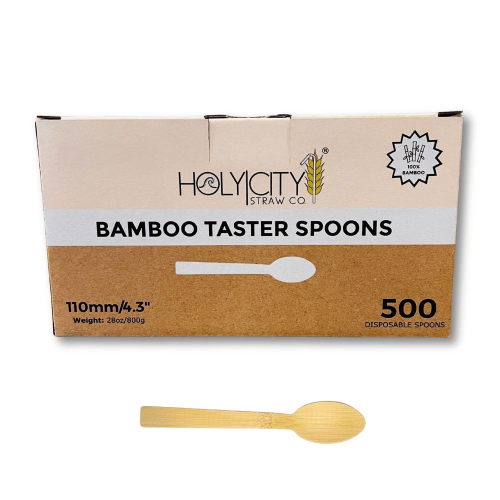 Holy City Straw Company Bamboo Taster Spoon, 4.3 inch -- 2000 per case