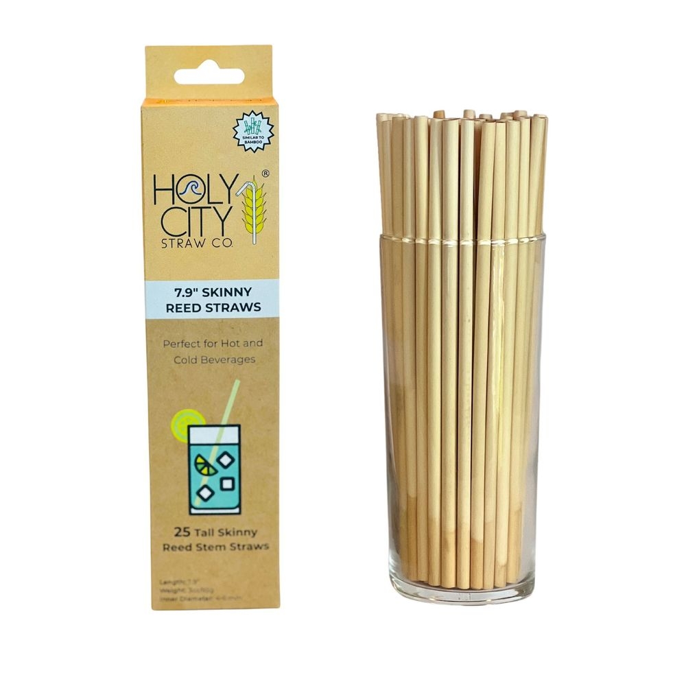 Holy City Straw Company Skinny Reed Straw, 7.9 inch -- 25 per case