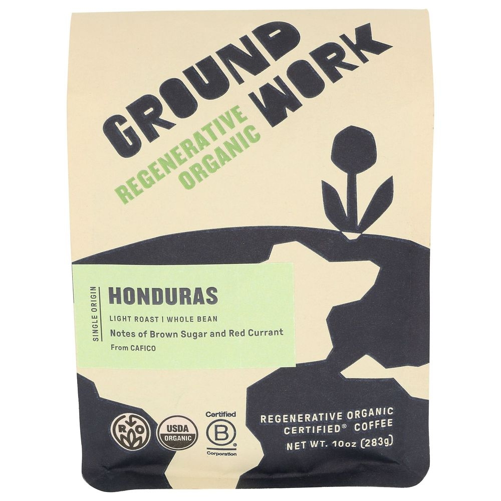 Groundwork Organic Honduras Whole Bean Coffee, 10 Ounce -- 6 per case