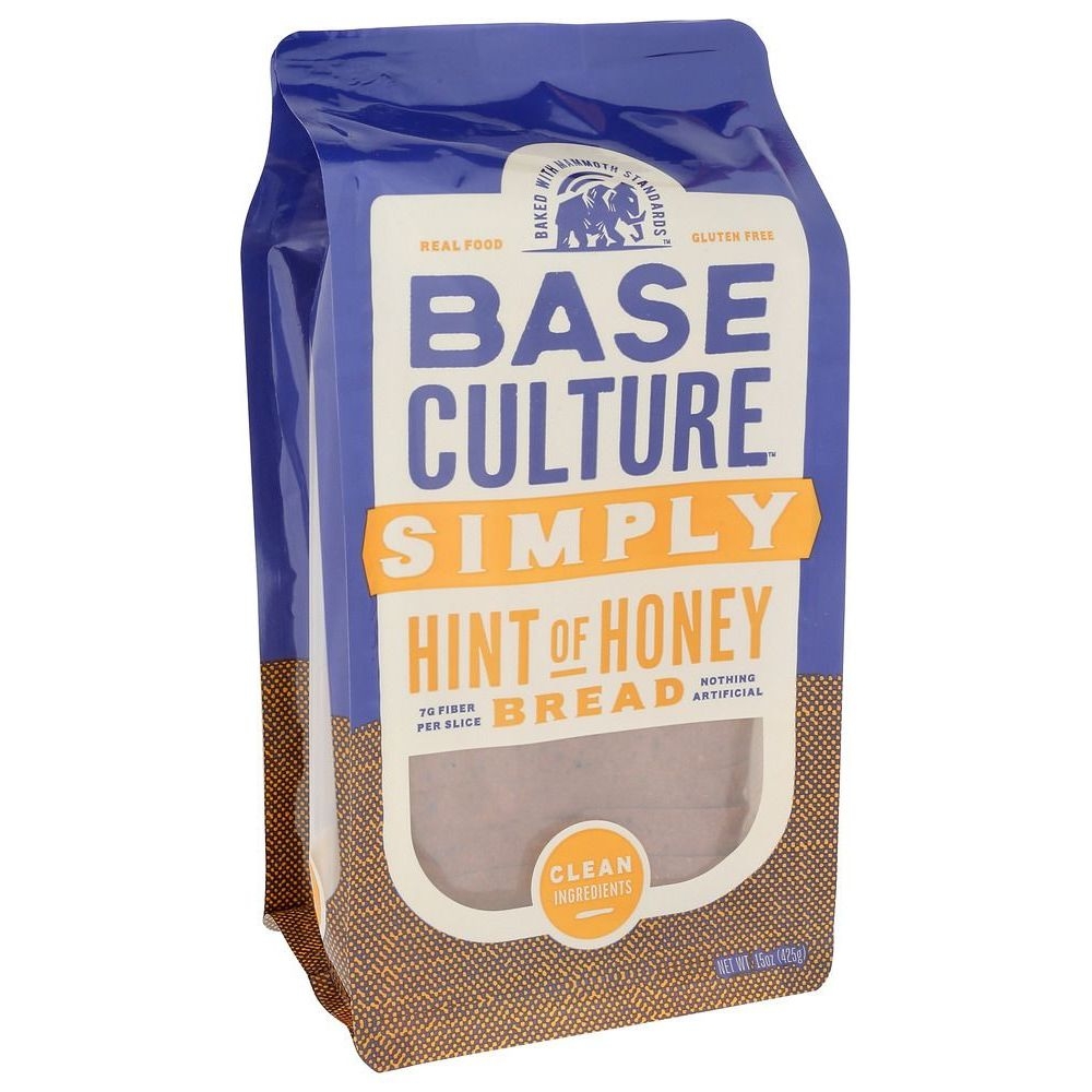 Base Culture Simply Hint of Honey Bread, 15 Ounce -- 6 per case