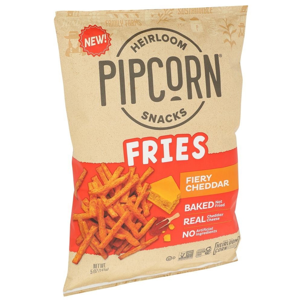 Pipcorn Fiery Cheddar Fries, 5 Ounce -- 12 per case