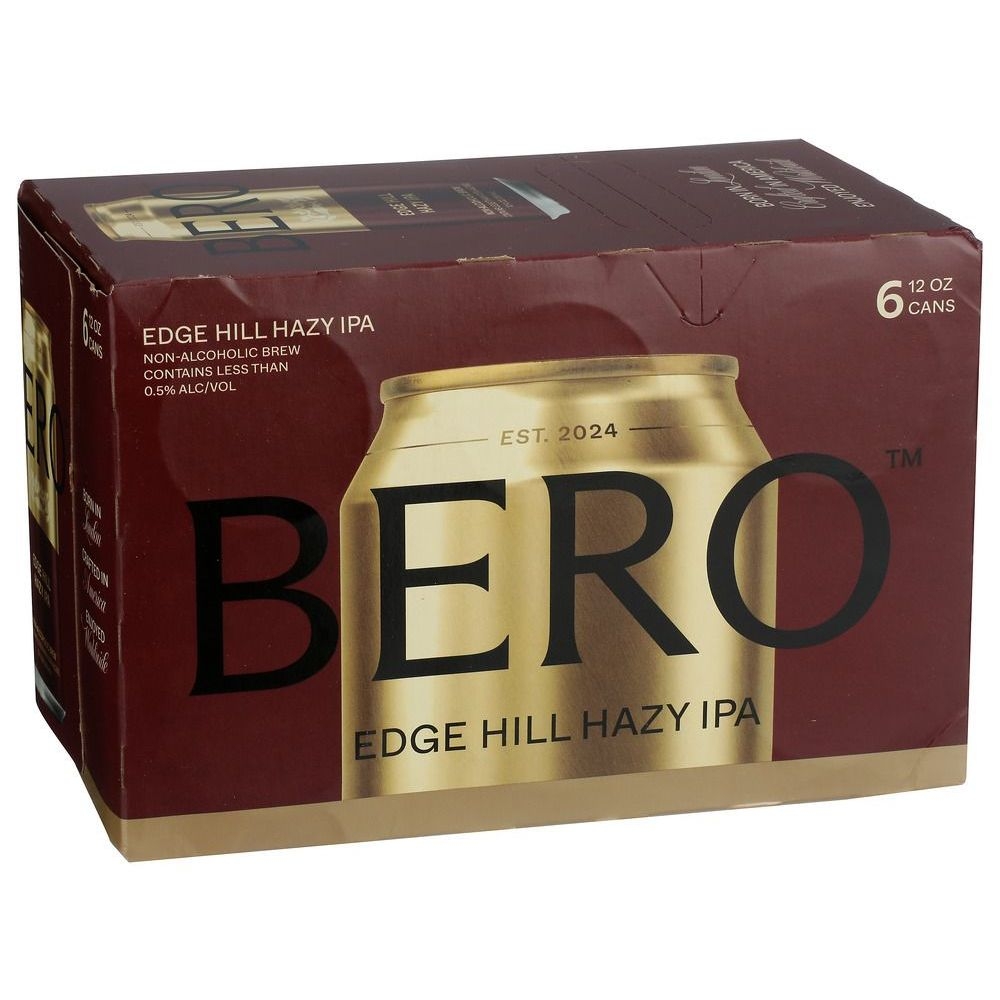 Bero Brewing Edge Hill Hazy IPA Non Alcoholic Beer, 72 Fluid Ounce -- 4 per case