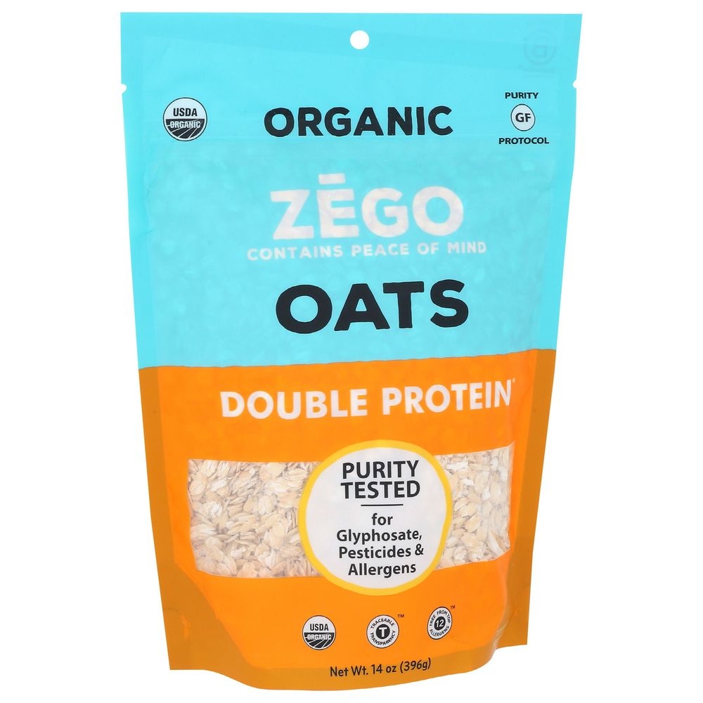 Zego Organic Double Protein Oats, 14 Ounce -- 5 per case