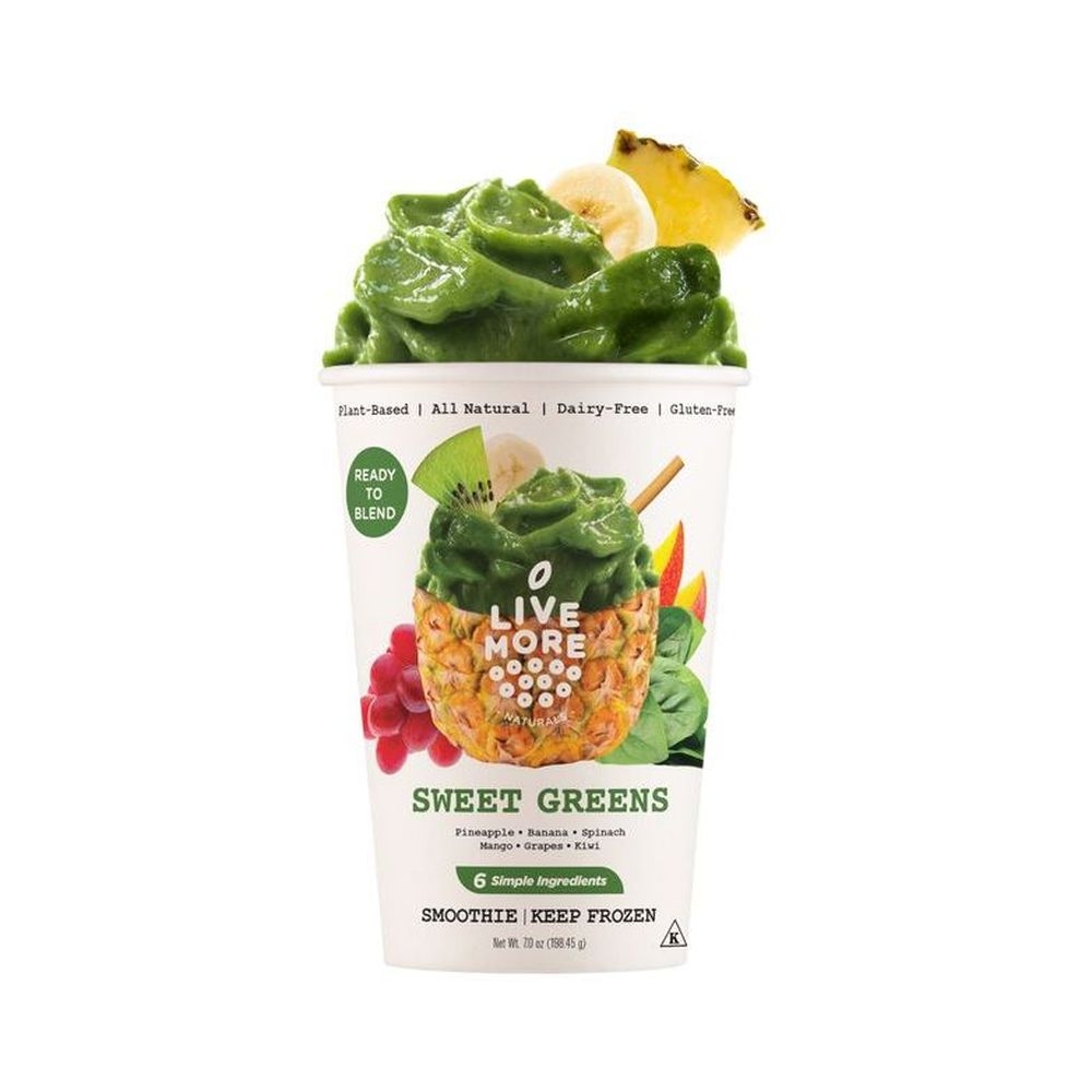 Livemore Naturals Sweet Greens Smoothie Cup, 7 Ounce -- 6 per case