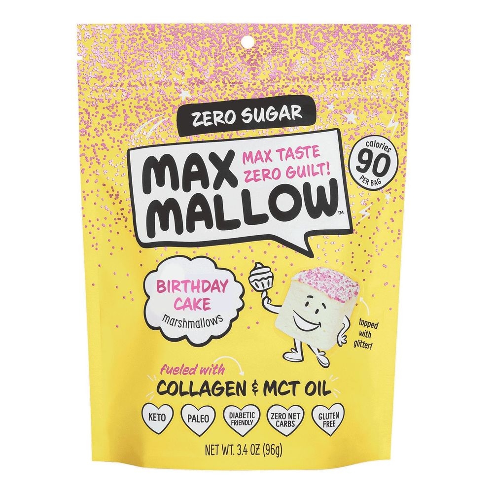 Know Brainer Birthday Cake Sugar-Free Marshmallow, 96 Gram -- 6 per case