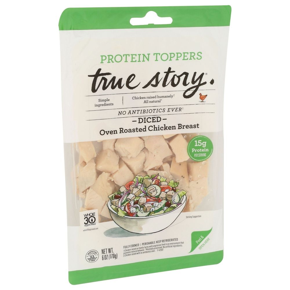 True Story Protein Toppers Oven Roasted Chicken Breast, 6 Ounce -- 12 per case