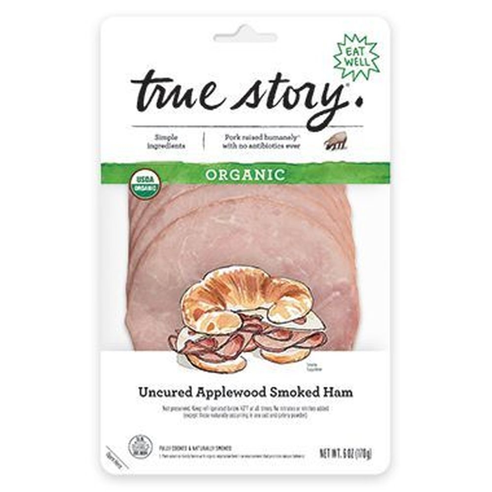 True Story Organic Uncured Applewood Smoked Ham, 6 Ounce -- 12 per case