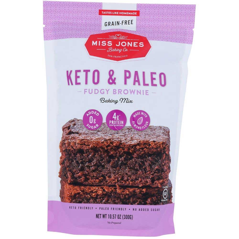Miss Jones Baking Co Keto and Paleo Fudgy Brownie Baking Mix, 10.57 Ounce -- 6 per case