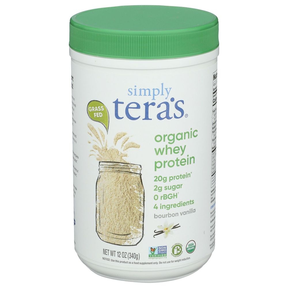 Simply Teras Organic Bourbon Vanilla Whey Protein Powder, 12 Ounce