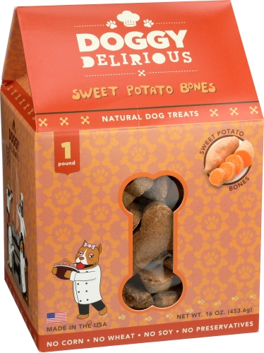 Doggy Delirious Sweet Potato Bones, 16 Ounce -- 6 per case