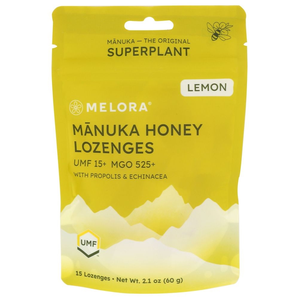 Melora Lemon Manuka Honey Lozenges, 2.1 Ounce