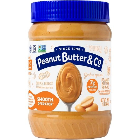 Peanut Butter and Co Traditional Smooth Operator and Crunchy Time Peanut Butter - Shipper -- 36 per case.