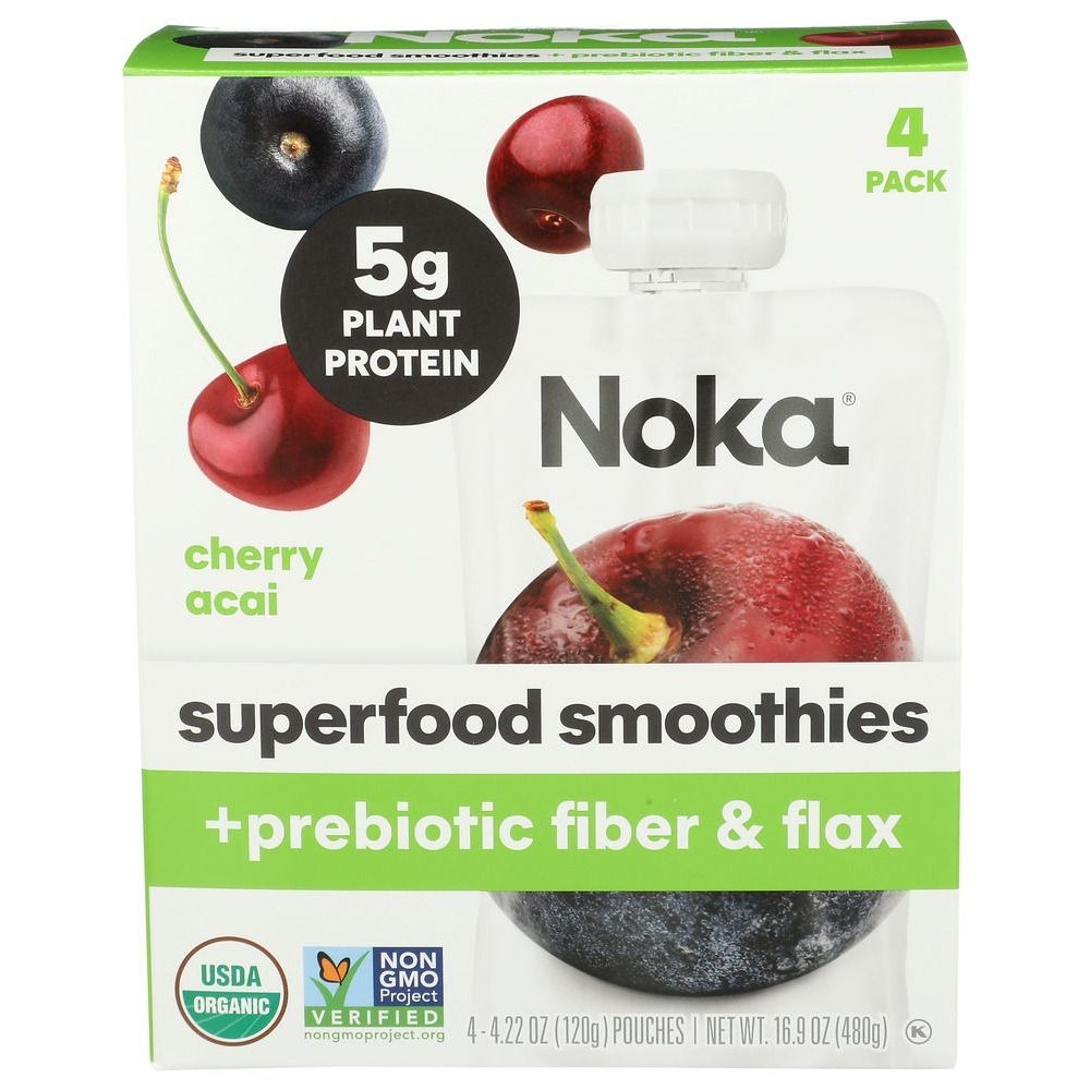 Noka Cherry Acai Superfood Smoothies, 16.9 Ounce -- 6 per case