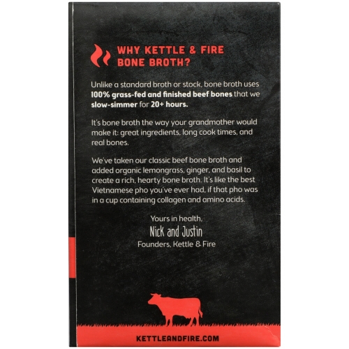 Kettle and Fire Lemongrass Ginger Pho Bone Broth, 16.9 Fluid Ounce -- 6 per case