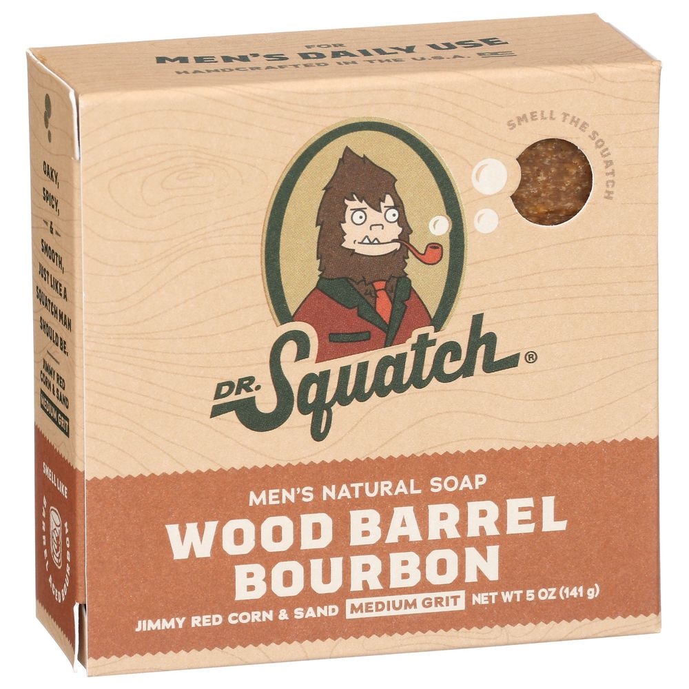 Dr. Squatch Wood Barrel Bourbon Mens Natural Soap, 5 Ounce
