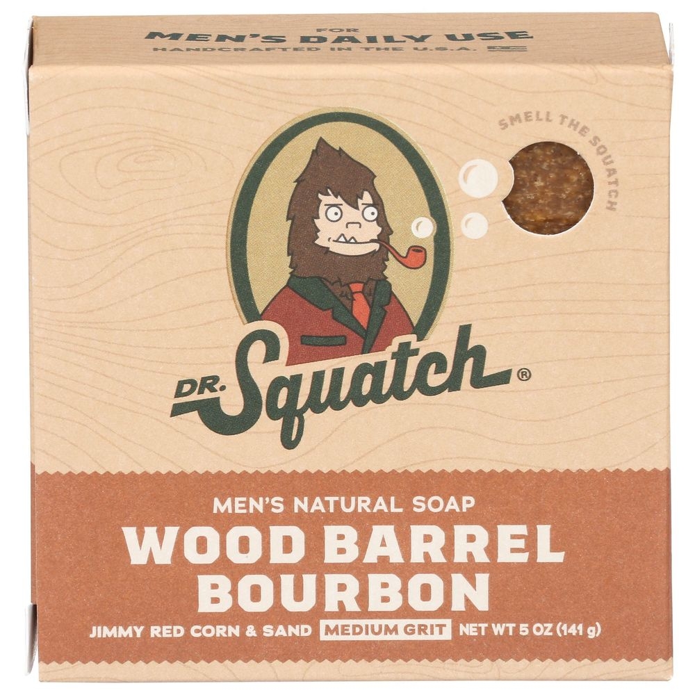Dr. Squatch Wood Barrel Bourbon Mens Natural Soap, 5 Ounce