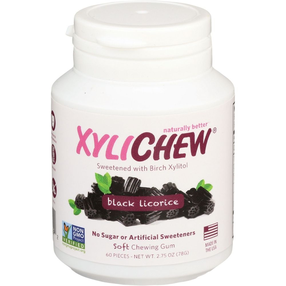 Xylichew Black Licorice Soft Chewing Gum, 60 count -- 4 per case