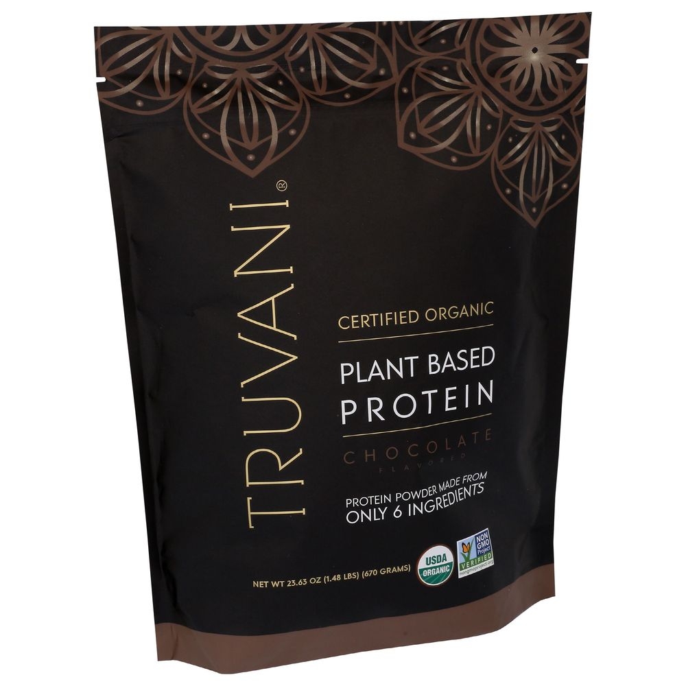 Truvani Organic Chocolate Plant Protein Powder, 23.63 Ounce