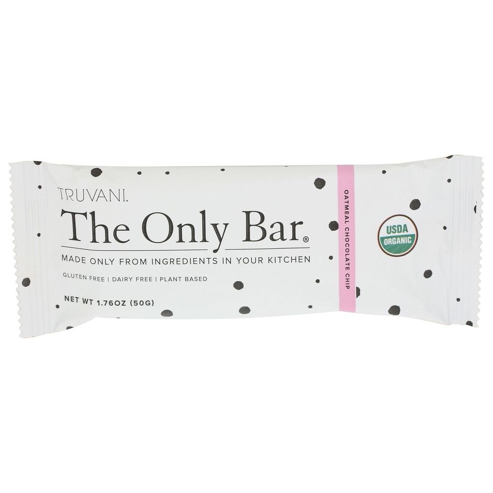 Truvani Organic Chocolate Chip Oatmeal Bar, 1.76 Ounce -- 12 per case