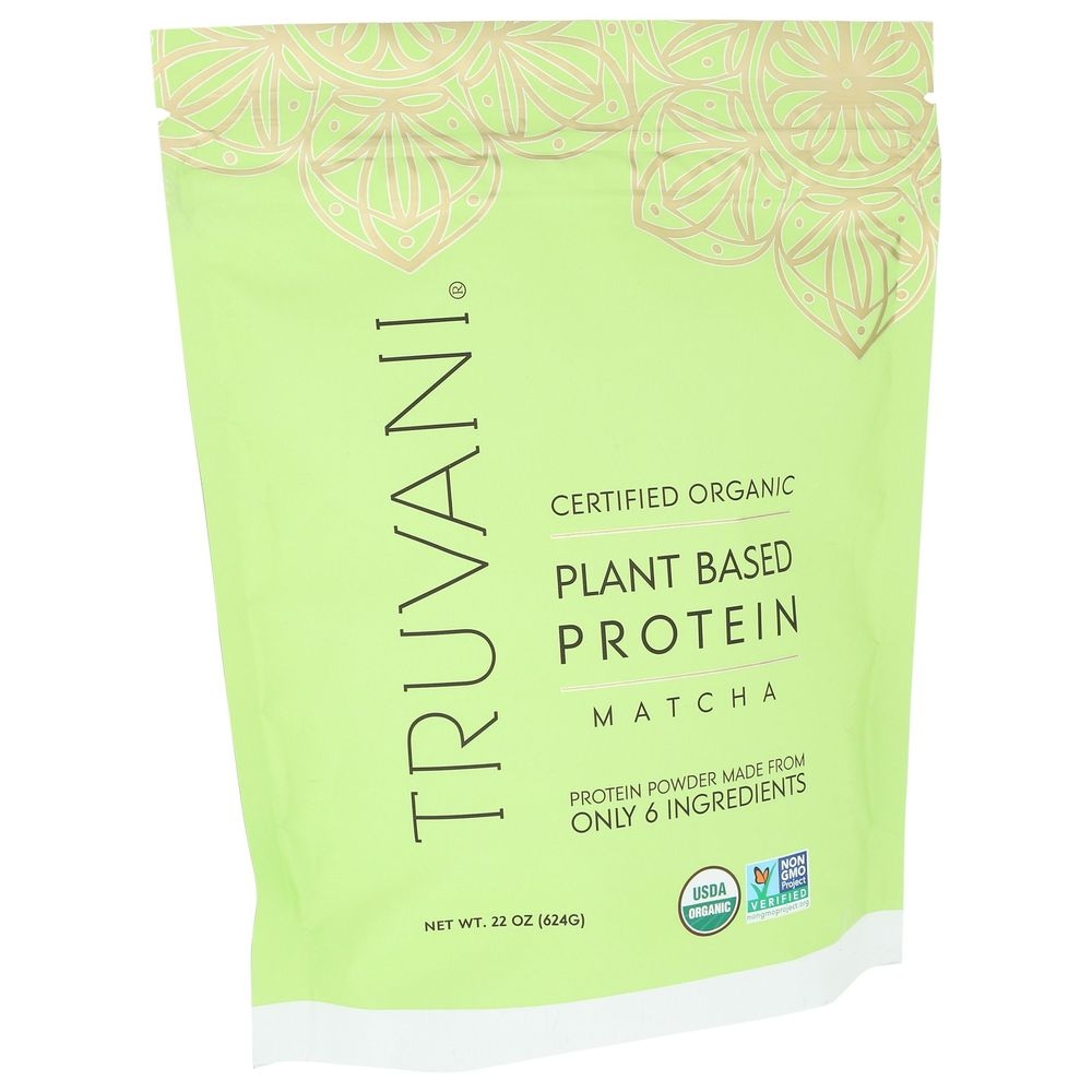 Truvani Organic Plant Based Matcha Protein Powder, 22 Ounce