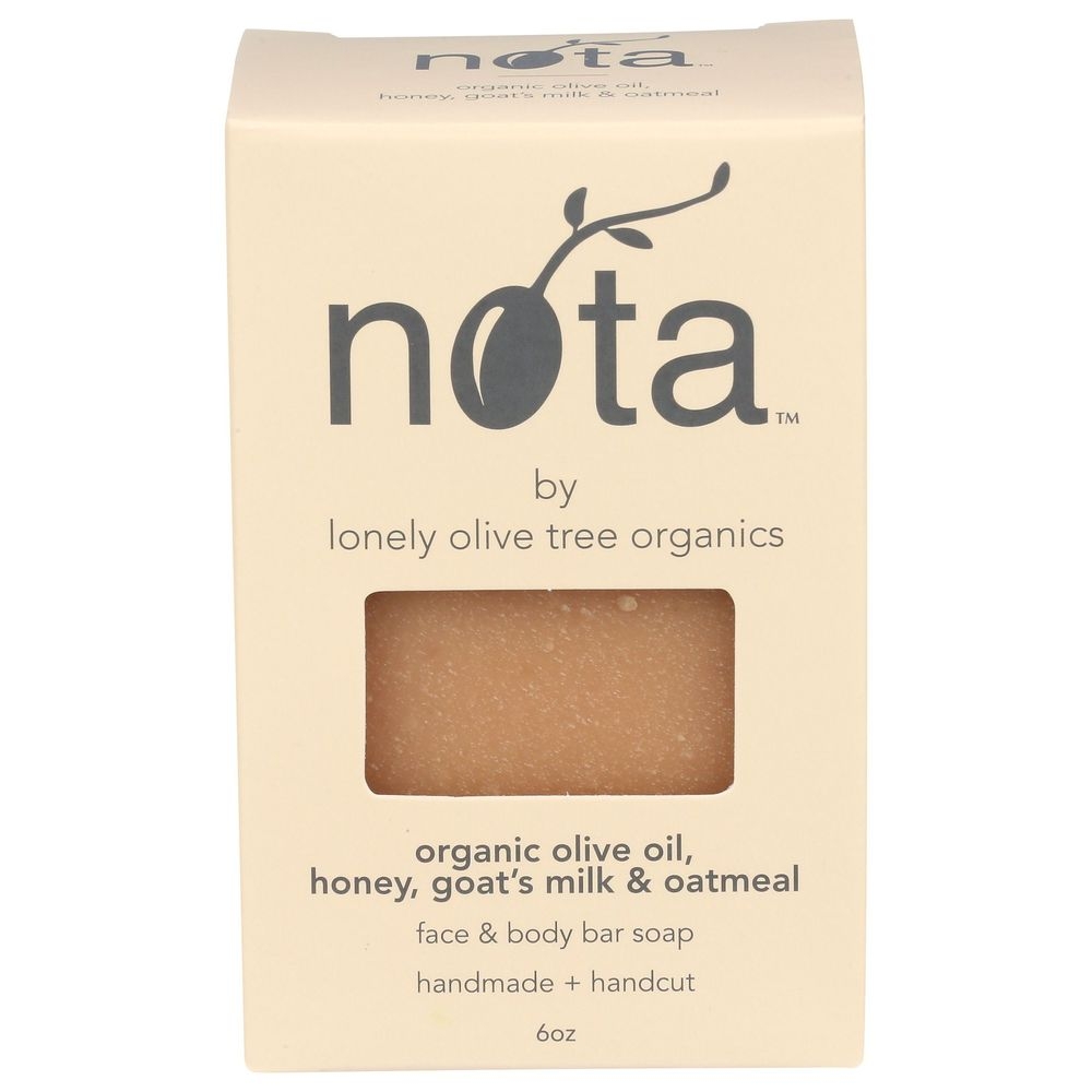 Nota Organic Olive Oil Honey Goats Milk and Oatmeal Soap Bar, 6 Ounce