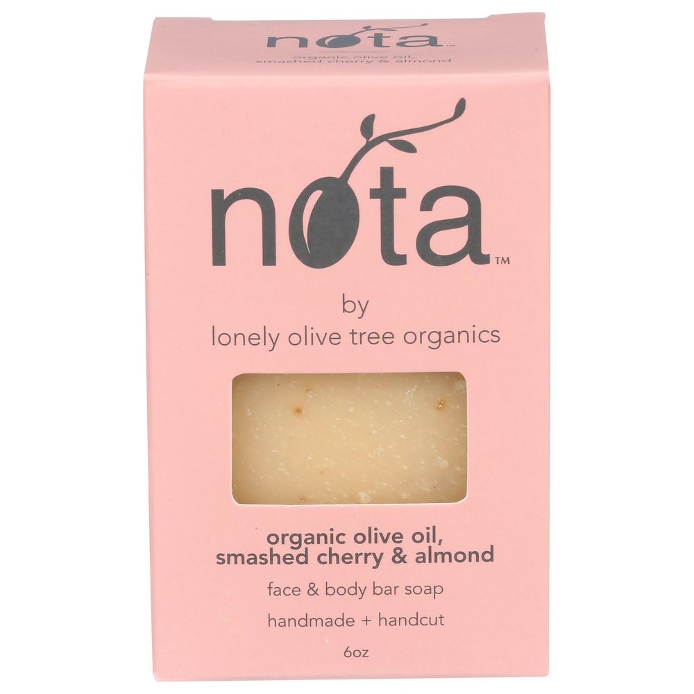 Nota Organic Olive Oil Smashed Cherry and Almond Soap Bar, 6 Ounce