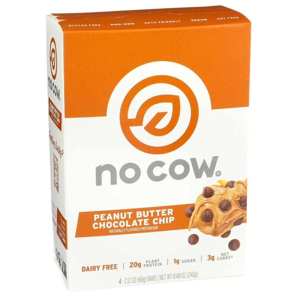 No Cow Peanut Butter Chocolate Chip Protein Bar, 8.48 Ounce -- 6 per case