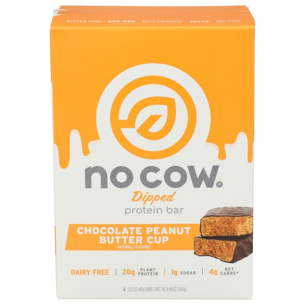 No Cow Dipped Chocolate Peanut Butter Cup Protein Bar, 8.48 Ounce -- 6 per case