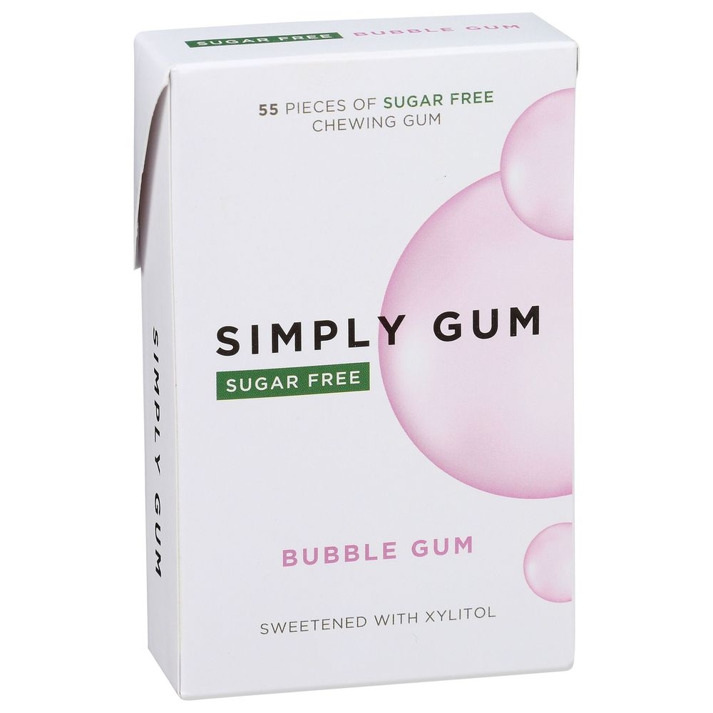 Simply Gum Sugar Free Bubble Gum, 55 count -- 6 per case