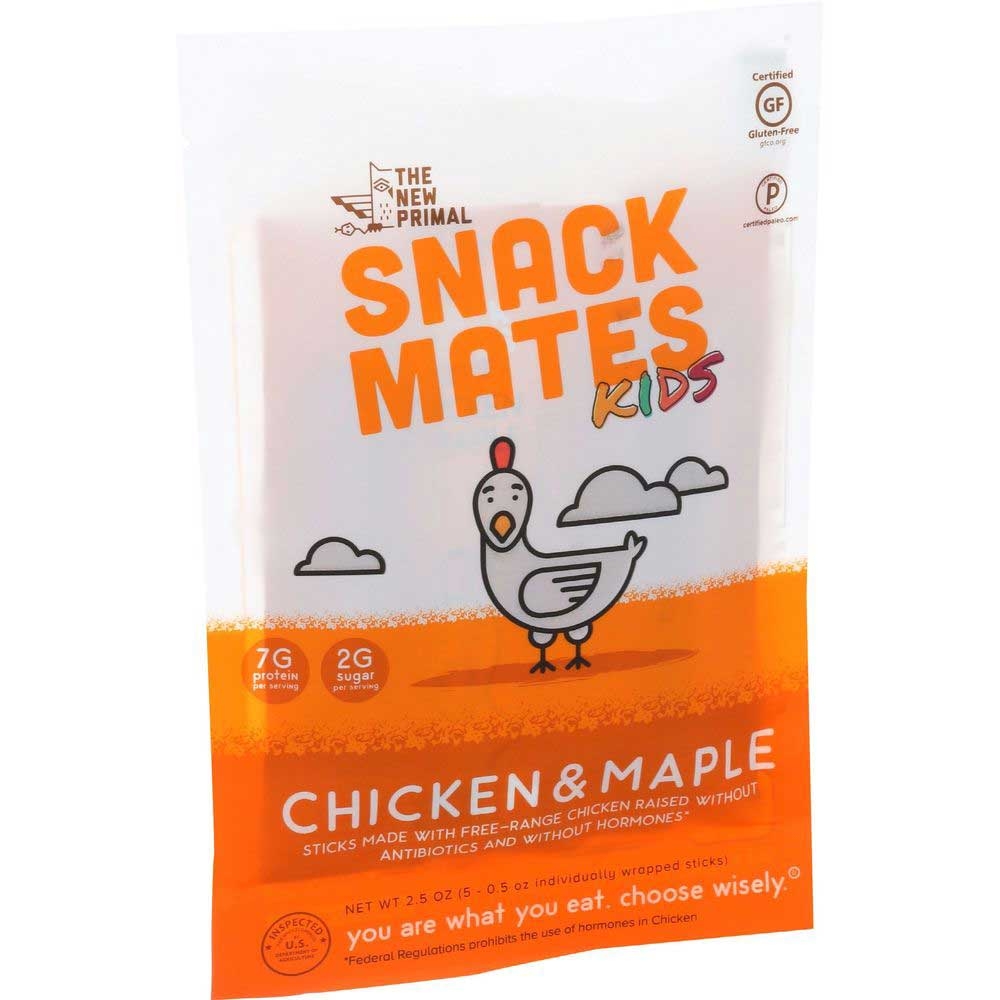 The New Primal Snack Mates Kids Chicken and Maple Snack Sticks, 2.5 Ounce -- 8 per case