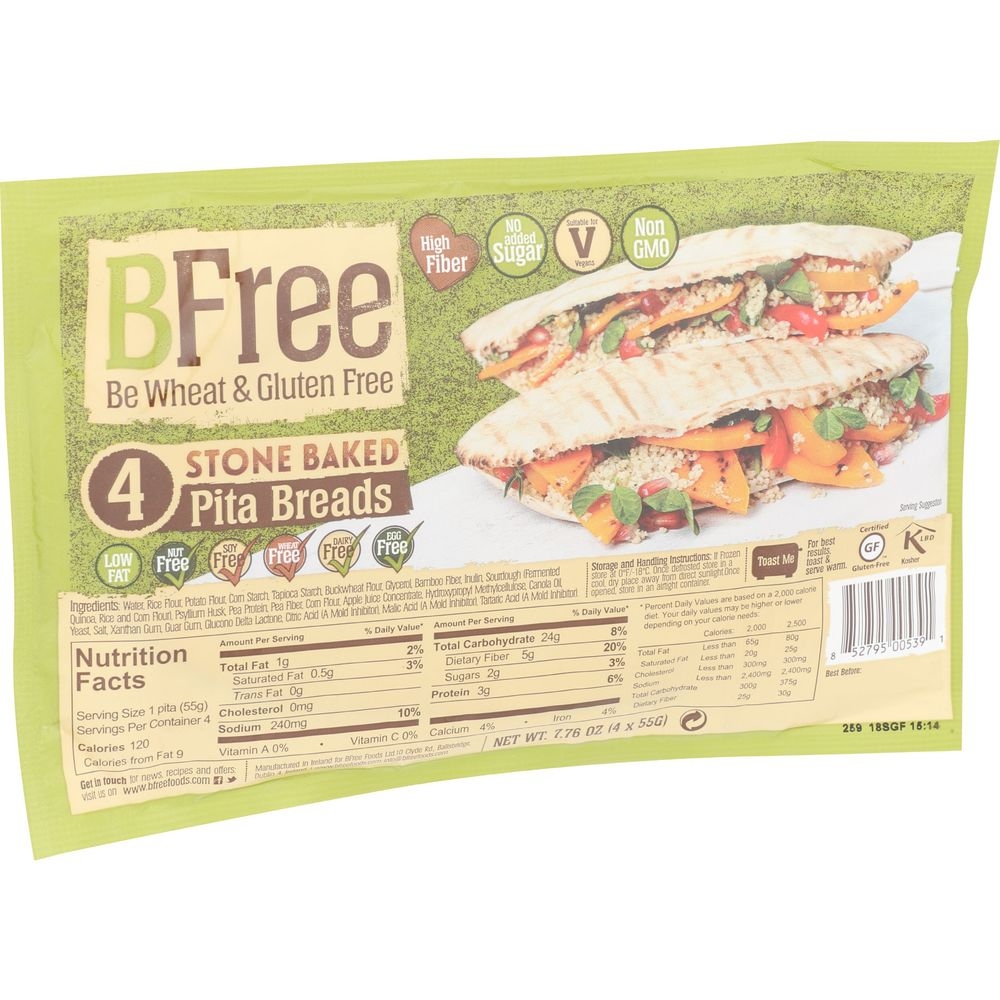 Bfree Stone Baked Pita Bread, 7.8 Ounce -- 12 per case