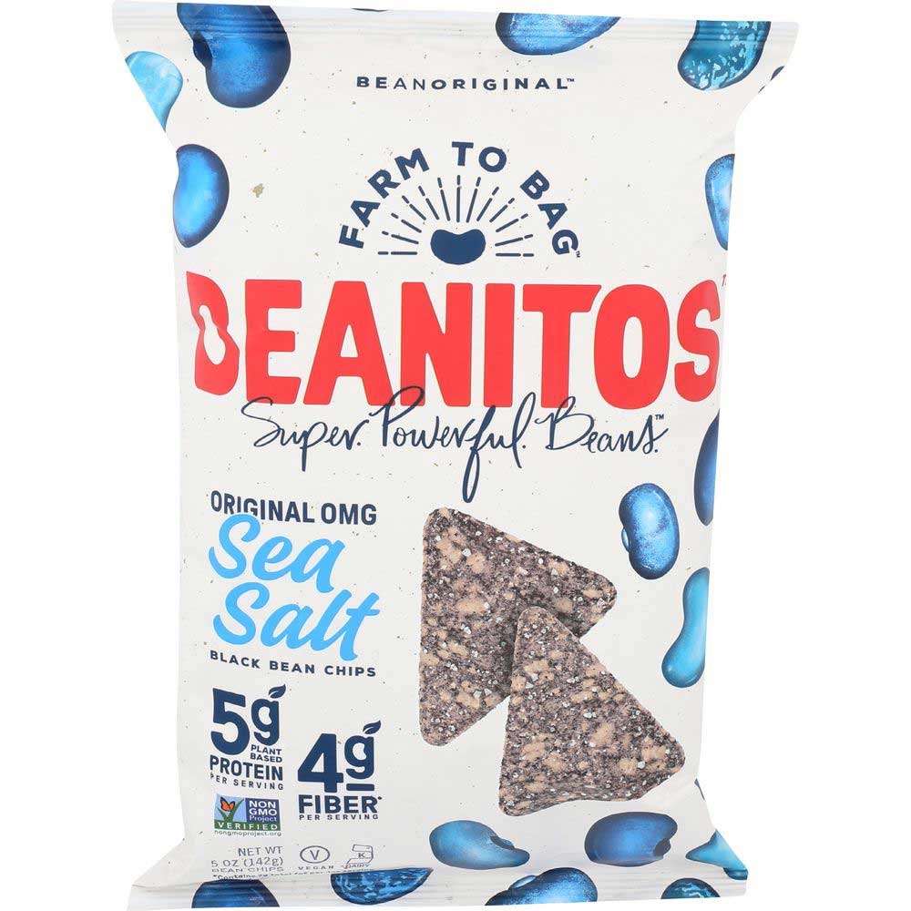 Beanitos Original OMG Sea Salt Black Bean Chips, 5 Ounce -- 6 per case
