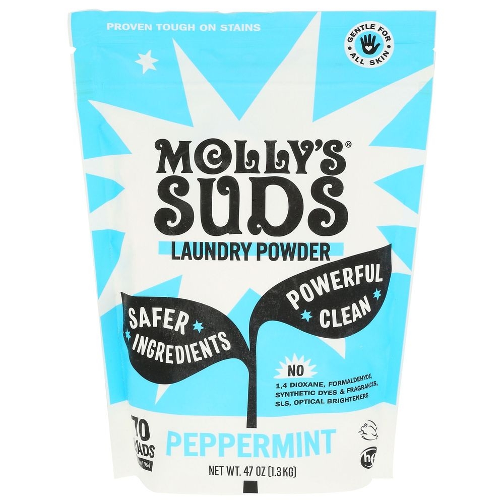 Mollys Suds Peppermint Laundry Powder, 47 Ounce -- 6 per case