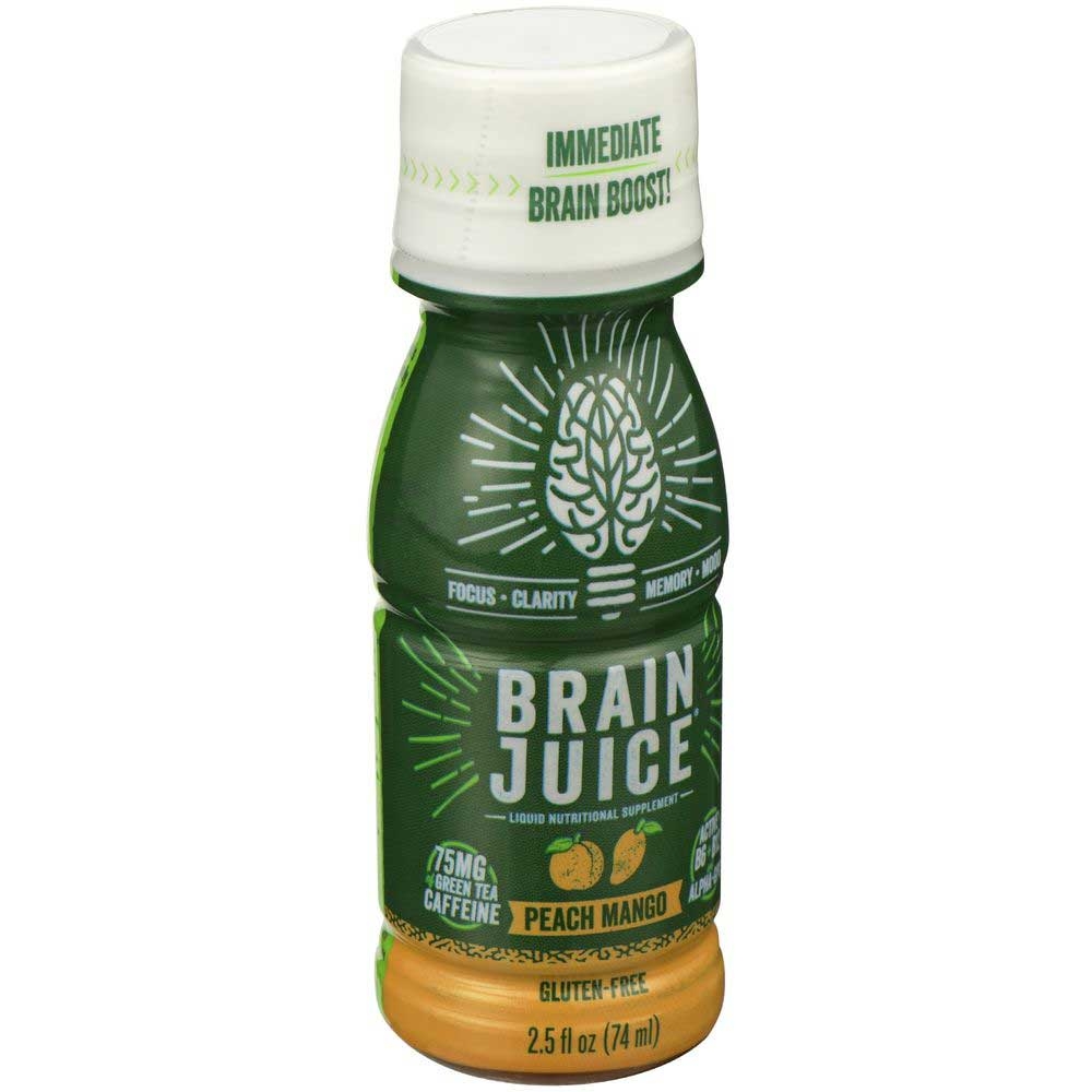 Brain Juice Original Peach Mango Daily Shot, 2.5 Fluid Ounce -- 12 per case