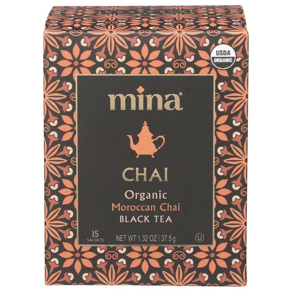 Mina Organic Moroccan Chai Black Tea, 15 count -- 6 per case