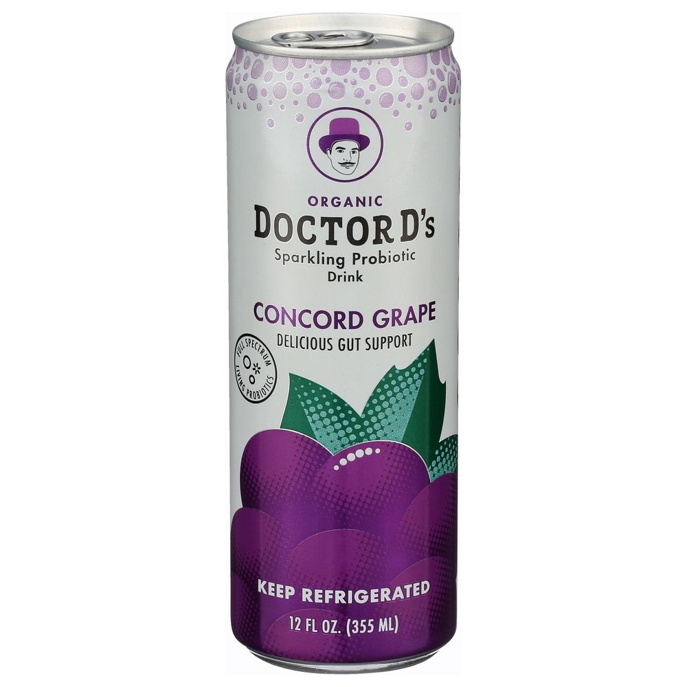 Doctor Ds Concord Grape Sparkling Probiotic Drink, 12 Fluid Ounce -- 6 per case
