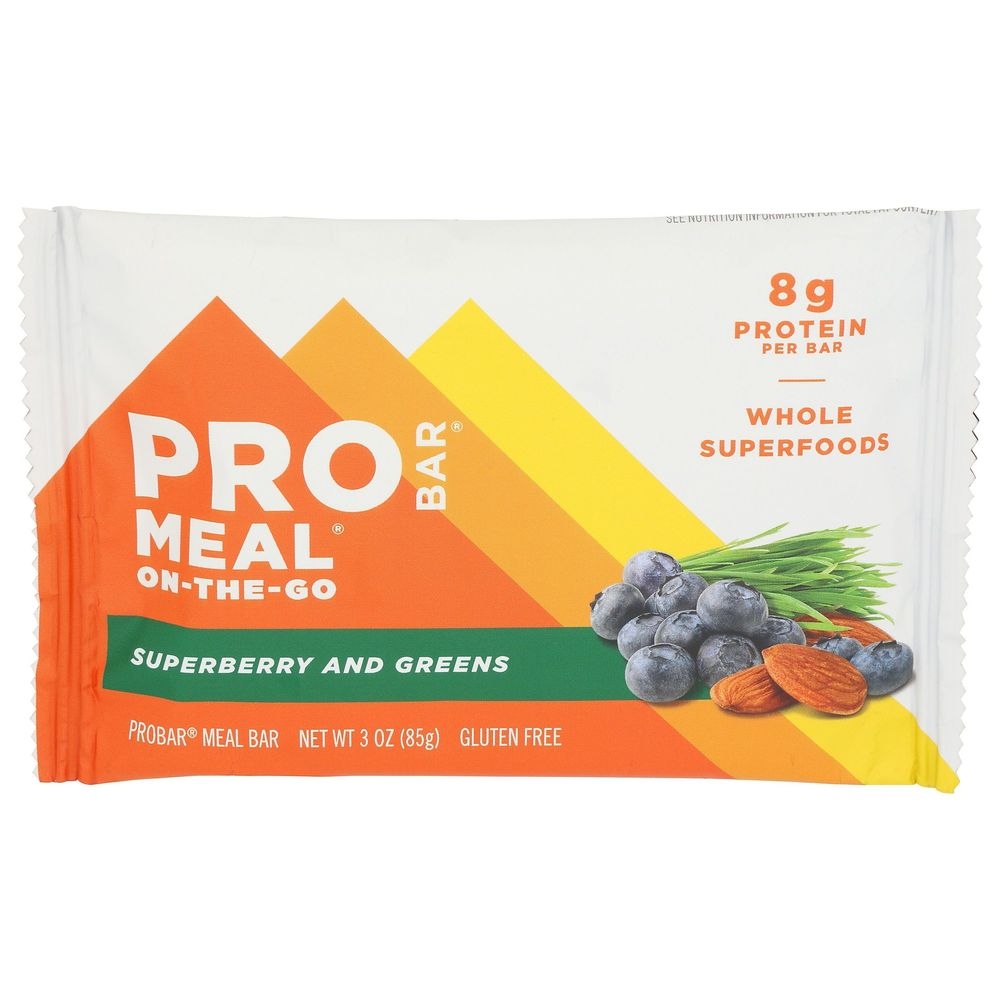 Probar Organic Superberry and Greens Meal Bar, 3 Ounce -- 12 per case