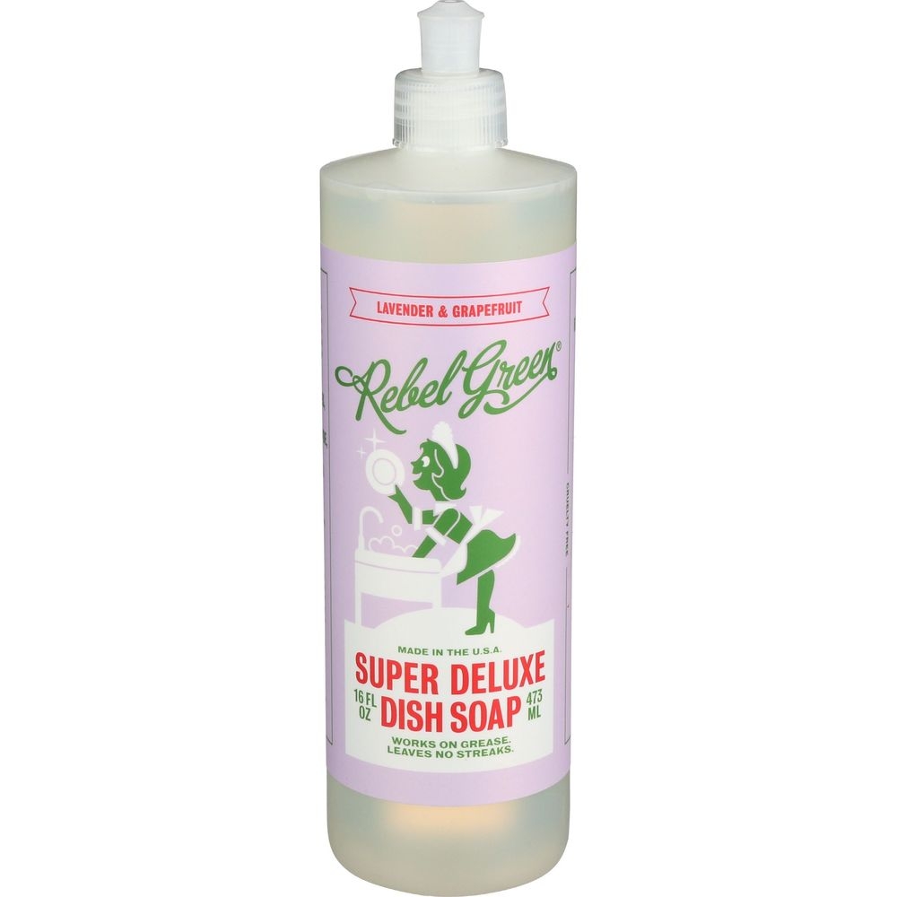 Rebel Green Lavender and Grapefruit Deluxe Dish Soap, 16 Fluid Ounce -- 4 per case