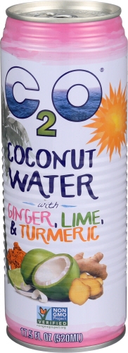C2O Coconut Water with Ginger Lime and Turmeric, 17.5 Fluid Ounce -- 12 per case